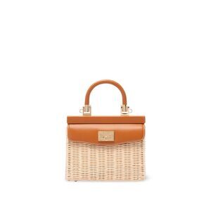 Rodo Women Wicker And Leather Small Handbag